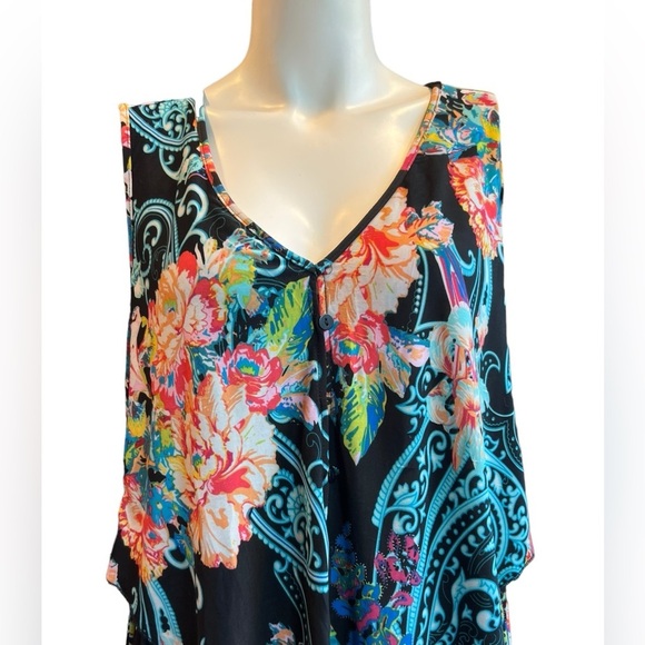 Mlle Gabrielle Floral Print Sleeveless Summer Dress Women Size 2X - Picture 3 of 10
